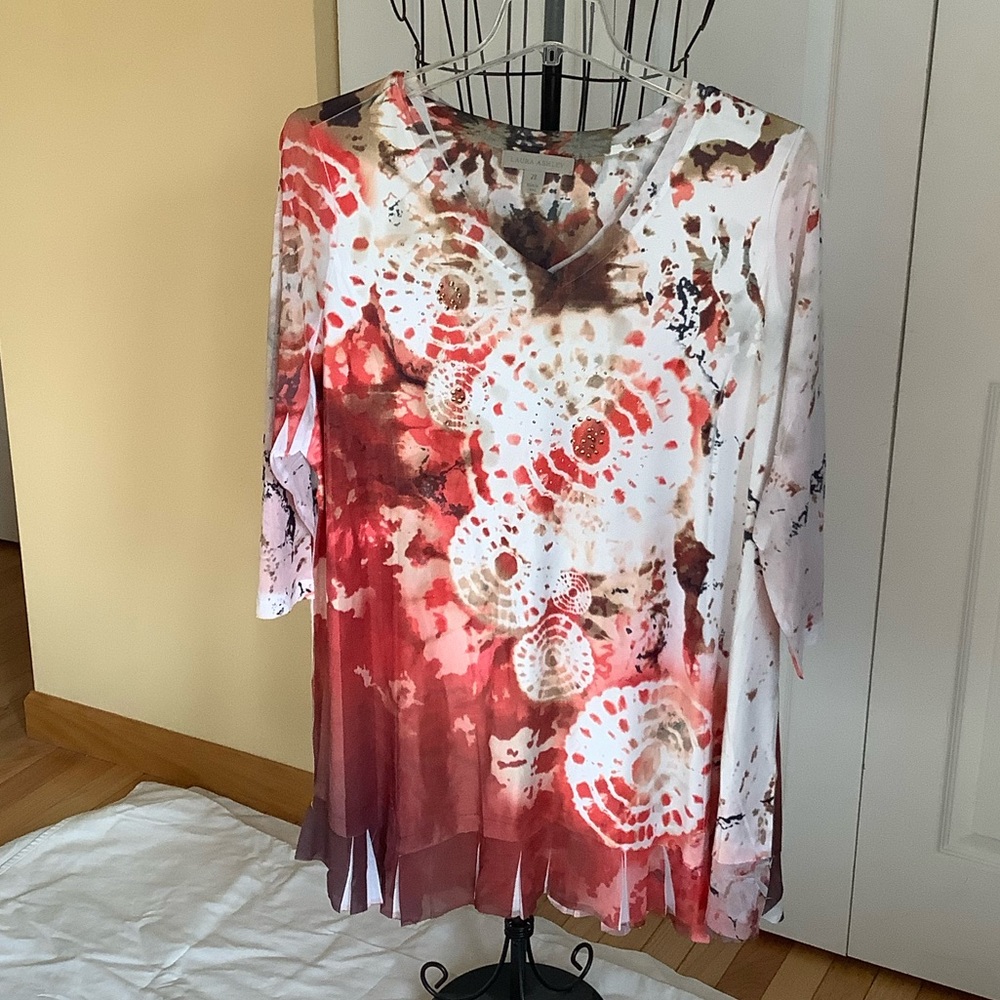 Laura Ashley Multicolor Tie-Dye Pattern Tunic